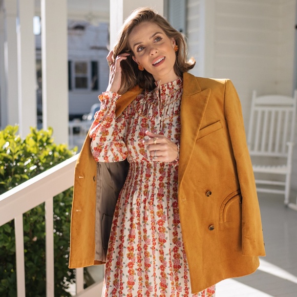 NWT Loretta Caponi Zaira Dress in ‘Garland on Cream’, Size XS - Picture 1 of 5